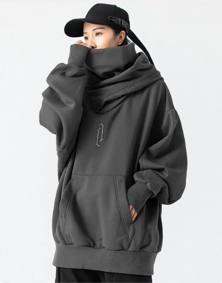 shop and buy high collar cotton hoodie