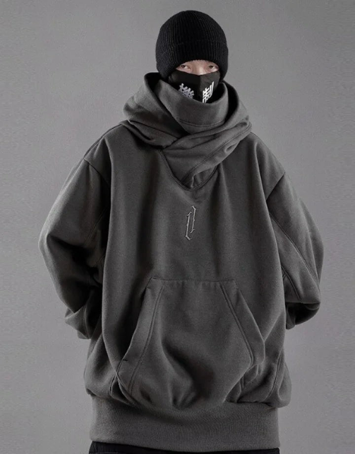 shop and buy high collar cotton hoodie