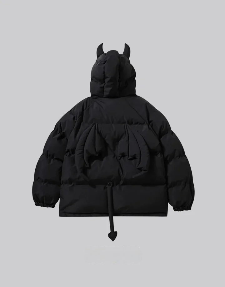Akuma Draft" (悪魔ドラフト) horns Puffer Jacket