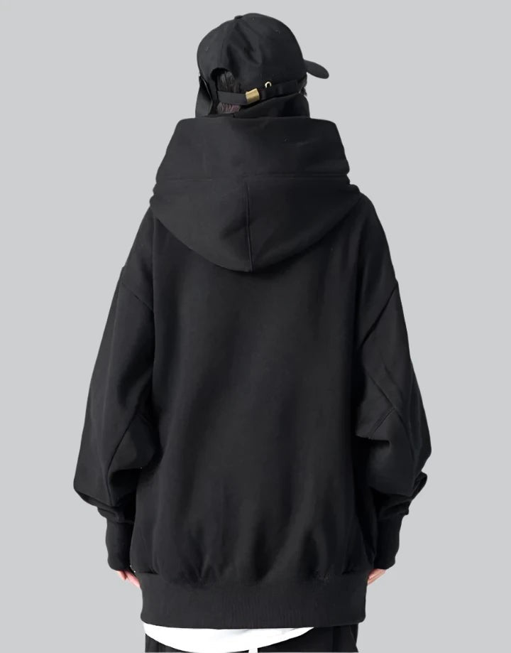 shop and buy high collar cotton hoodie