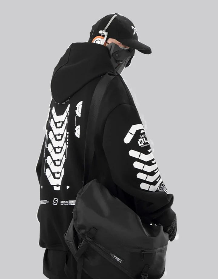 shop and buy GhostNode ゴーストノード Black Techwear Hoodie