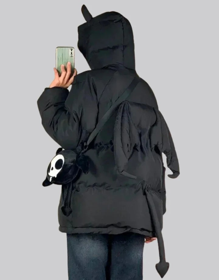 Akuma Draft" (悪魔ドラフト) horns Puffer Jacket