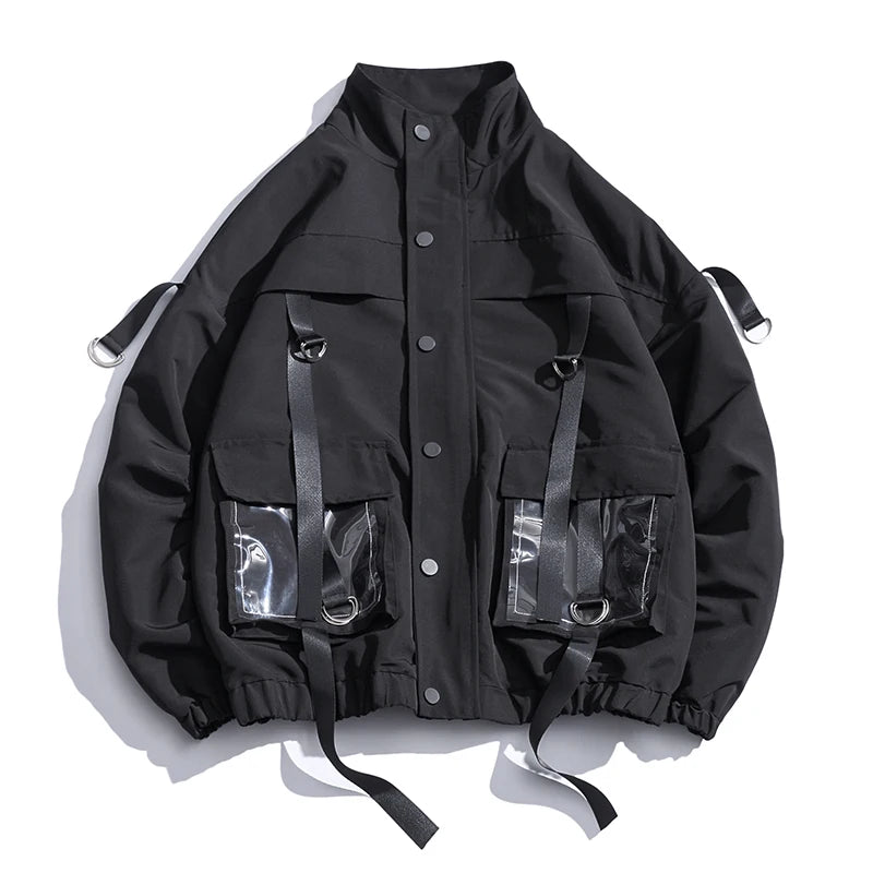 Cargo Bomber Jacket in black