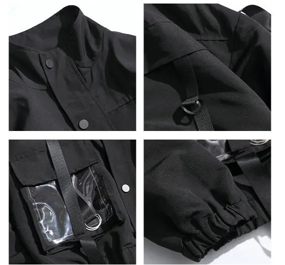 Cargo Bomber Jacket in black