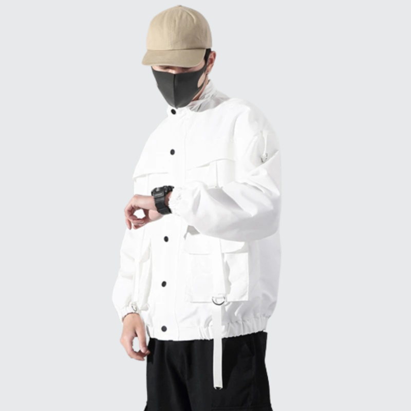 Cargo Bomber Jacket in white