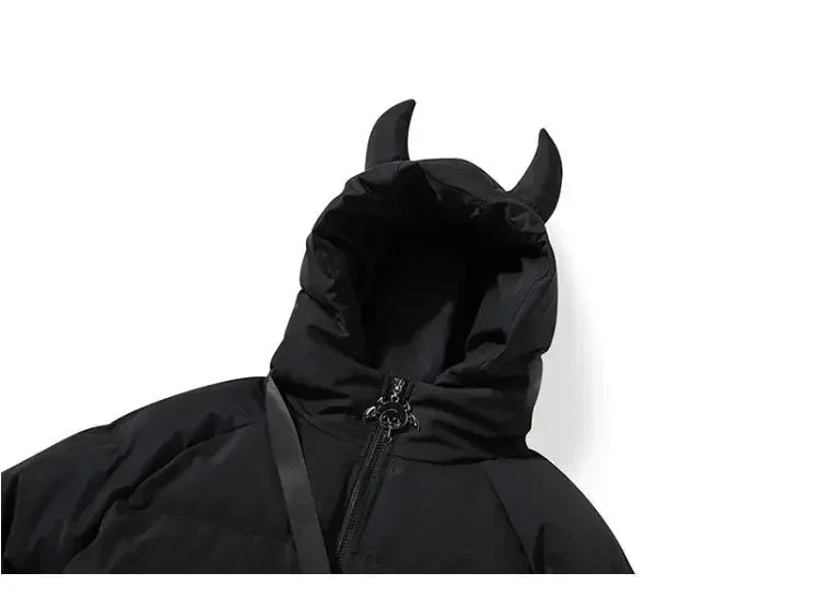 Akuma Draft" (悪魔ドラフト) horns Puffer Jacket