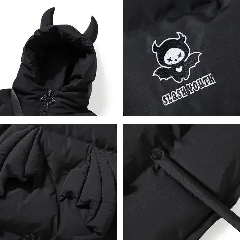 Akuma Draft" (悪魔ドラフト) horns Puffer Jacket