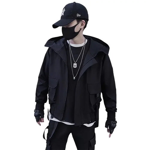 shop and buy techwear track jacket with straps