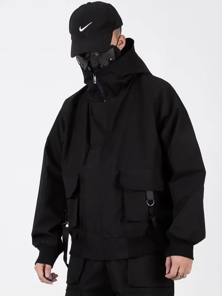 shop and buy Zip Up Cargo Jacket with Straps