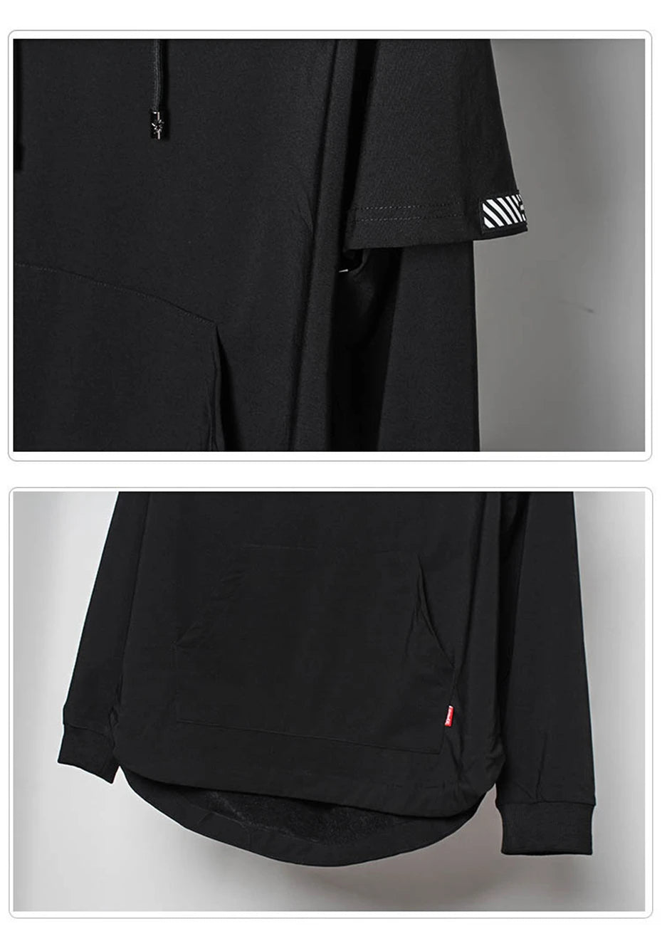 shop and buy halfsleeve longsleeve Kuronami 黒波 – Black Wave Shell Hoodie