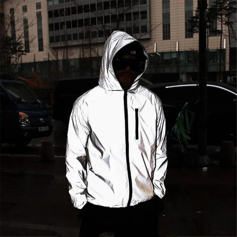 shop and buy reflective streetwear jacket windbreaker