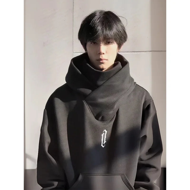 shop and buy high collar cotton hoodie