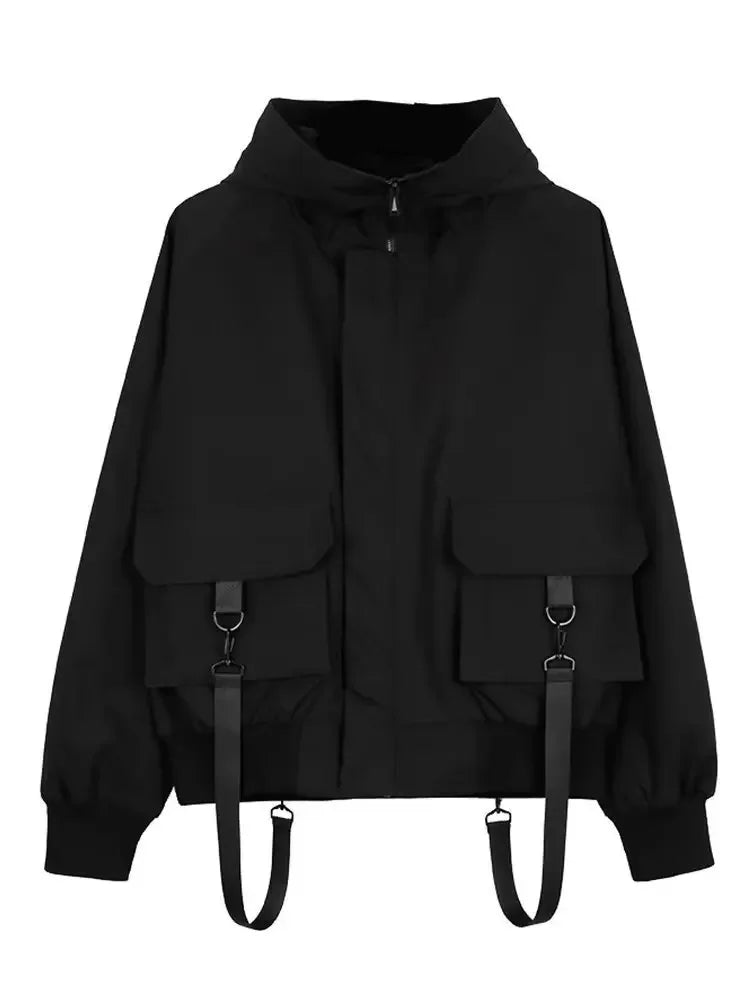 shop and buy Zip Up Cargo Jacket with Straps