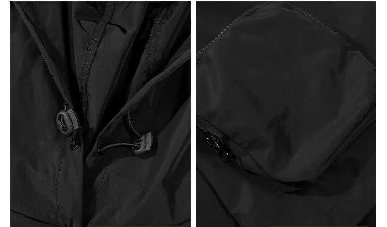 shop and buy techwear shawl Fully Detachable Gilet Jacket With Hood