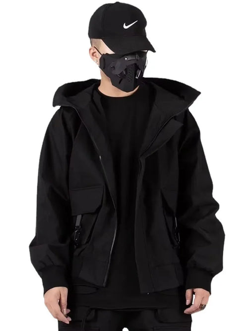 shop and buy Zip Up Cargo Jacket with Straps