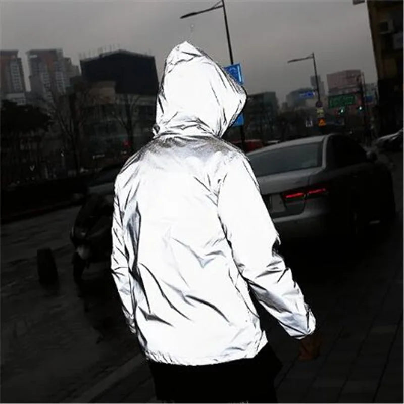 shop and buy reflective streetwear jacket windbreaker