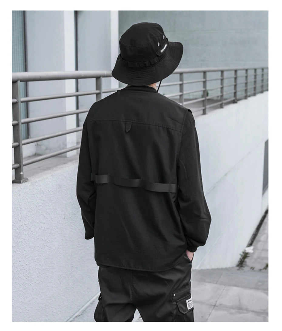 shop and buy Sleeveless Cargo Jacket Vest
