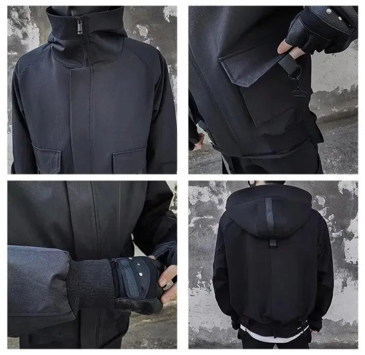 shop and buy techwear track jacket with straps
