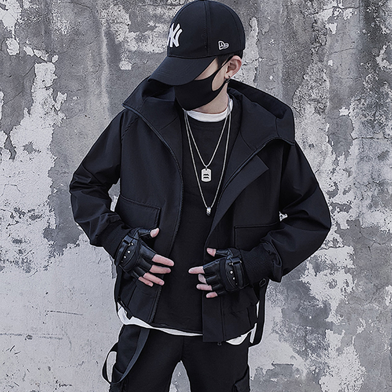 shop and buy techwear track jacket with straps