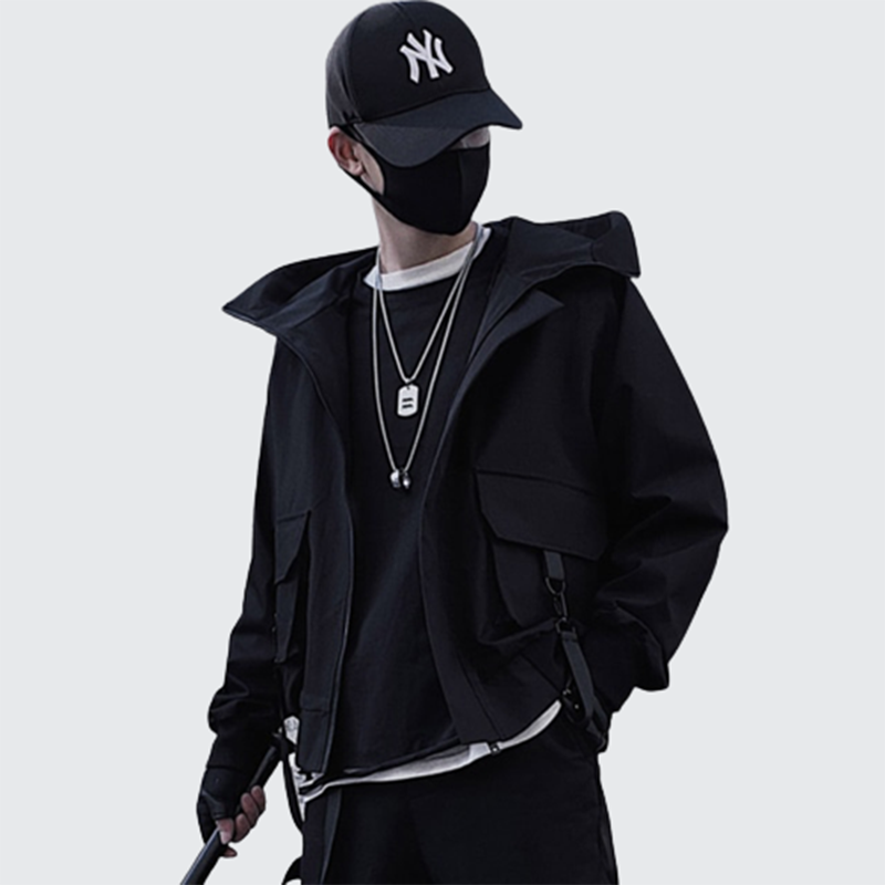 shop and buy techwear track jacket with straps