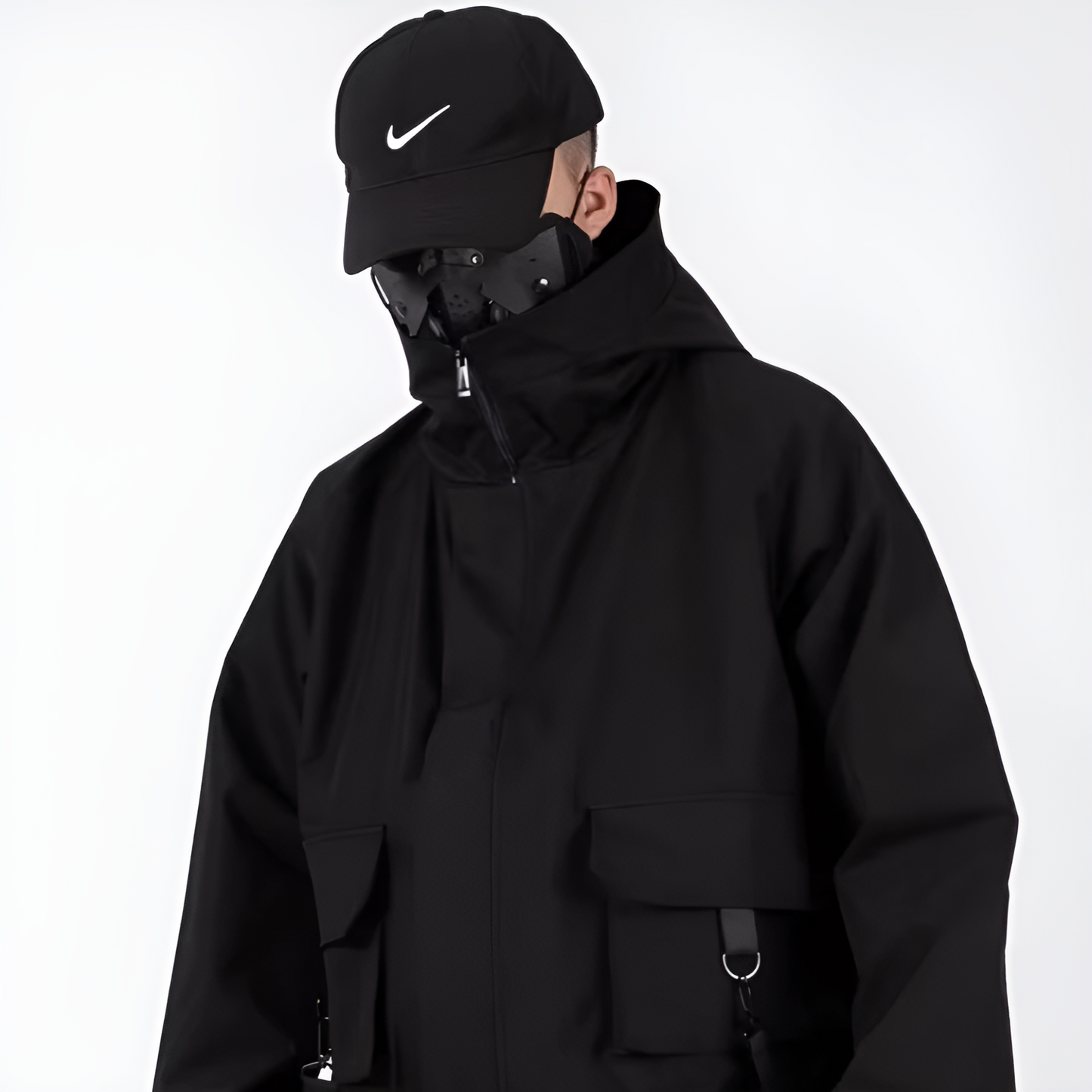 shop and buy Zip Up Cargo Jacket with Straps