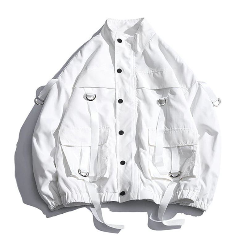 Cargo Bomber Jacket in white