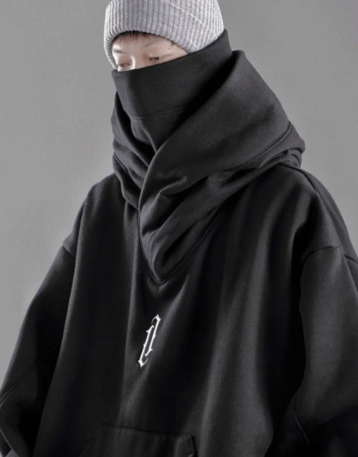 shop and buy high collar cotton hoodie
