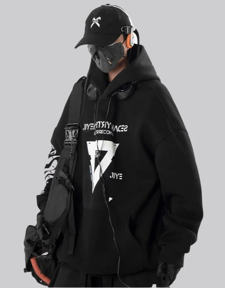 shop and buy GhostNode ゴーストノード Black Techwear Hoodie