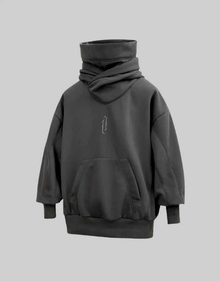 shop and buy high collar cotton hoodie