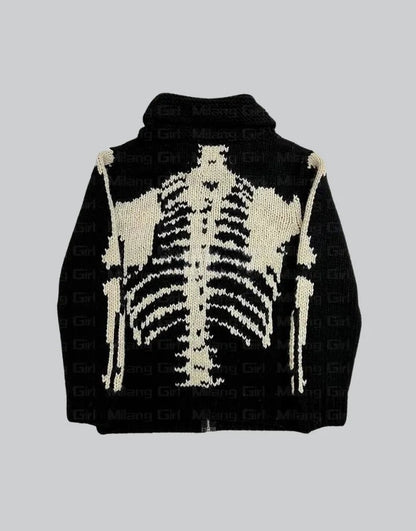 shop and buy Knitted Ribcage Hoodie back
