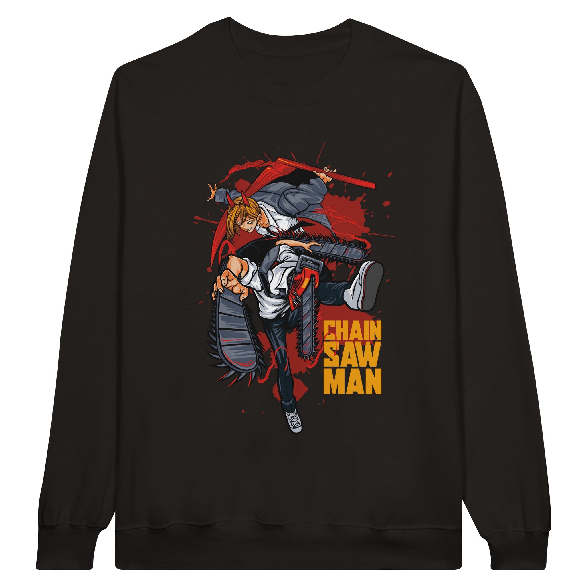 shop and buy chainsaw man anime clothing sweatshirt/longsleeve/jumper denji and power