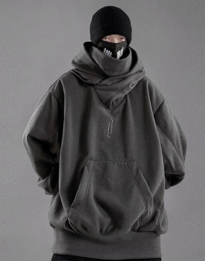 shop and buy high collar cotton hoodie