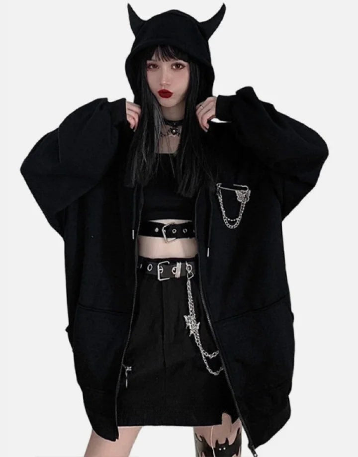 shop and buy Kurayami 闇 Horned Hoodie