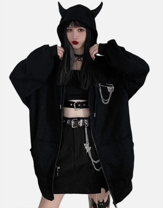 shop and buy Kurayami 闇 Horned Hoodie