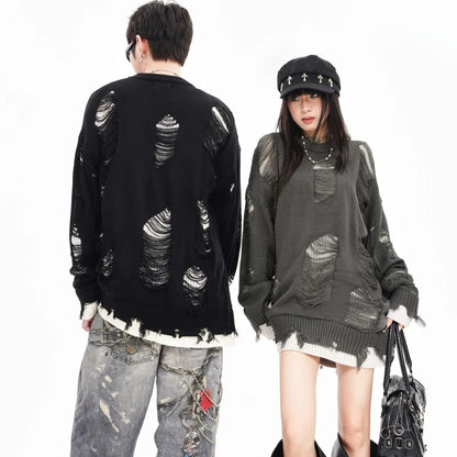 shop and buy Torn Realm Ripped Sweater 