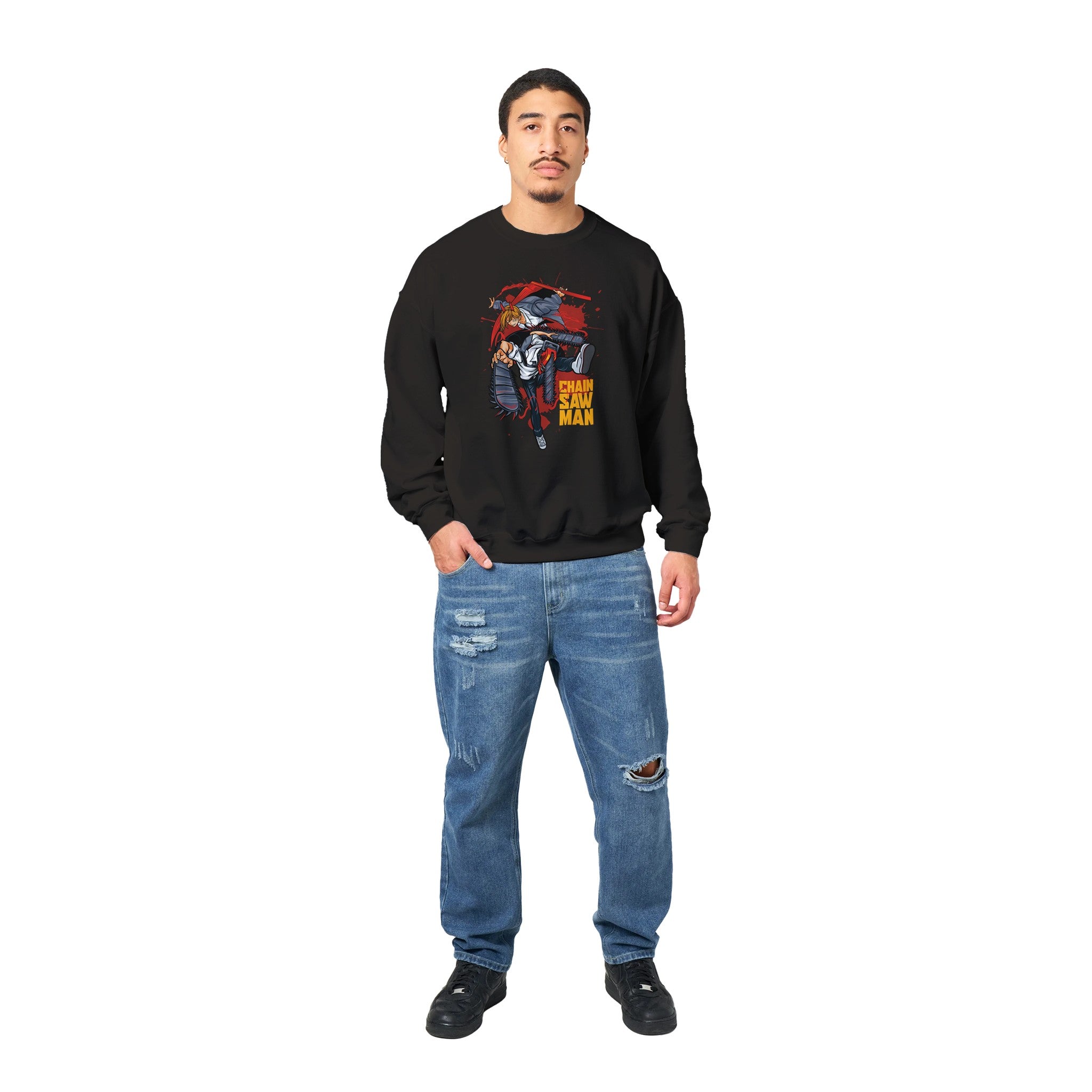 shop and buy chainsaw man anime clothing sweatshirt/longsleeve/jumper denji and power