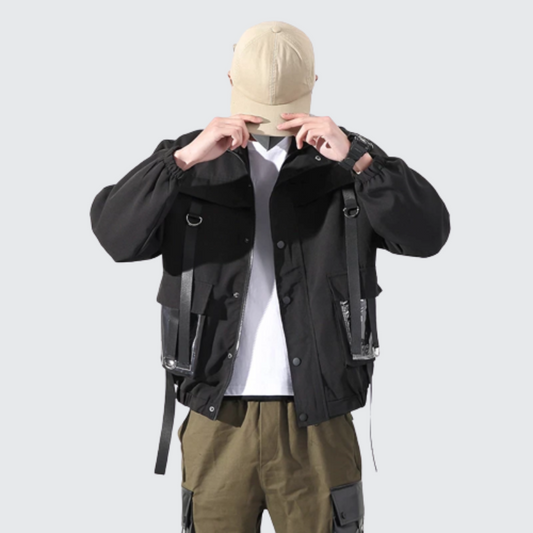 Cargo Bomber Jacket in black
