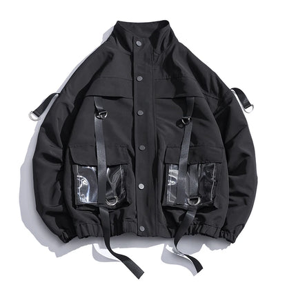 Cargo Bomber Jacket in black