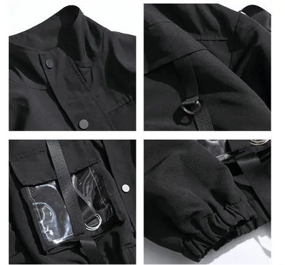 Cargo Bomber Jacket in black