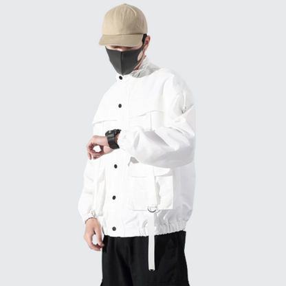 Cargo Bomber Jacket in white