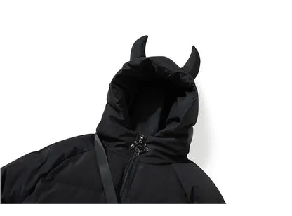 Akuma Draft" (悪魔ドラフト) horns Puffer Jacket