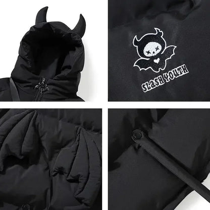 Akuma Draft" (悪魔ドラフト) horns Puffer Jacket