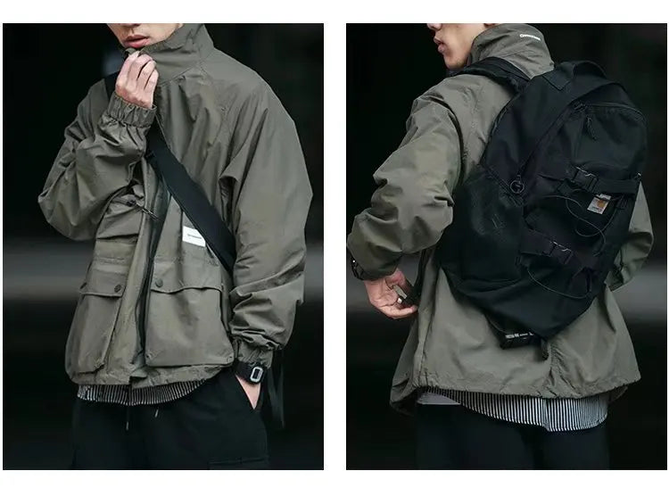 shop and buy Cargo Pocket Streetwear Jacket in green