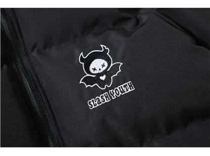 Akuma Draft" (悪魔ドラフト) horns Puffer Jacket