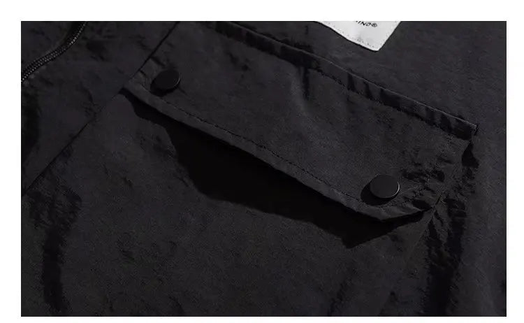 shop and buy Cargo Pocket Streetwear Jacket in black