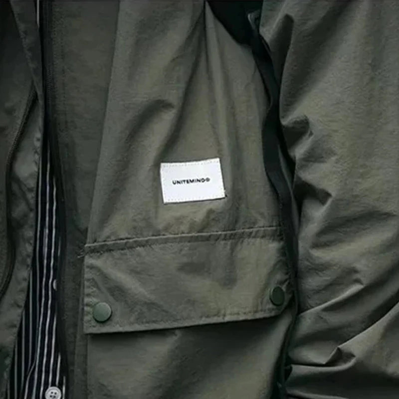 shop and buy Cargo Pocket Streetwear Jacket in green