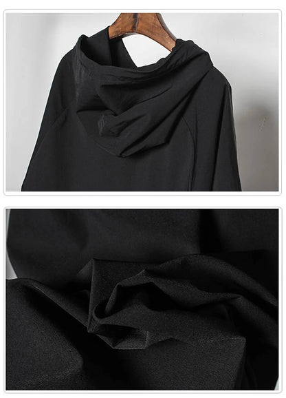 shop and buy halfsleeve longsleeve Kuronami 黒波 – Black Wave Shell Hoodie