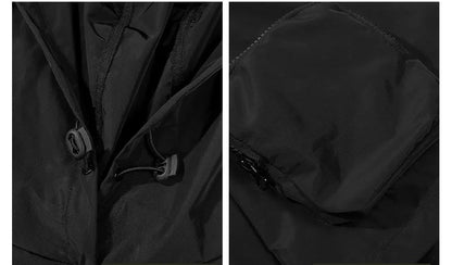 shop and buy techwear shawl Fully Detachable Gilet Jacket With Hood