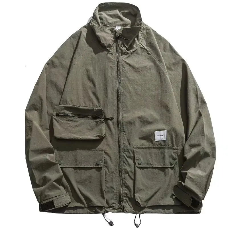 shop and buy Cargo Pocket Streetwear Jacket in green