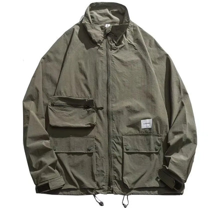 shop and buy Cargo Pocket Streetwear Jacket in green